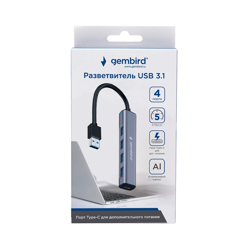 USB-концентратор Gembird UHB-C484 — KSKSHOP.RU