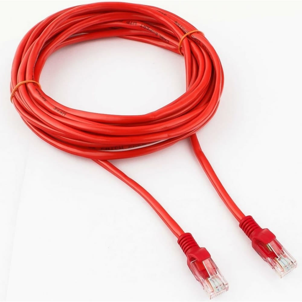 Патч-корд UTP Cablexpert кат.5e, 5м, литой, многожильный (красный) — KSKSHOP.RU