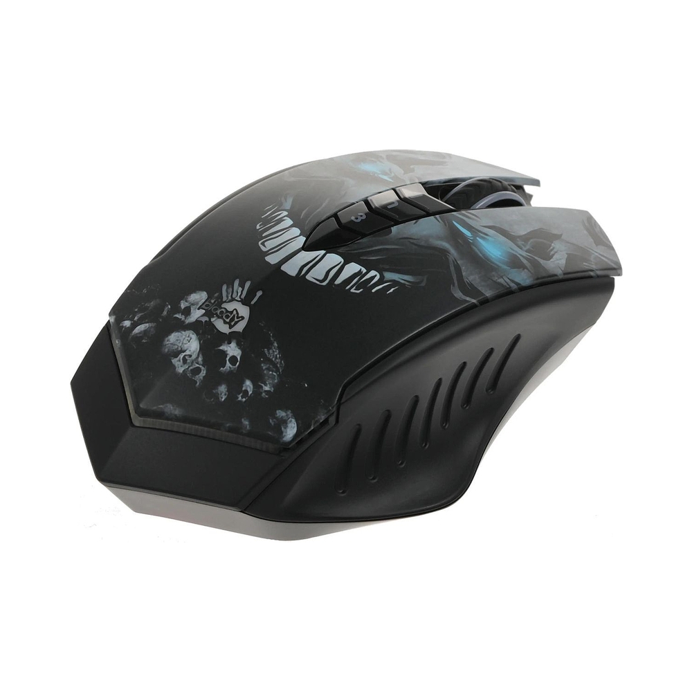 картинка Мышь беспроводная A4Tech Bloody R80 Plus Skull, чёрный/рисунок от магазина Одежда+
