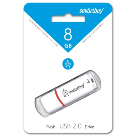 Флеш-накопитель Smartbuy 8Gb USB2.0 Crown Белый