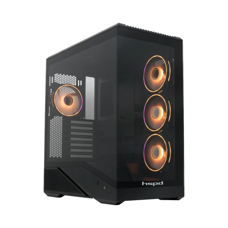 Корпус HSPD F711-TGBK-ARGB, черный