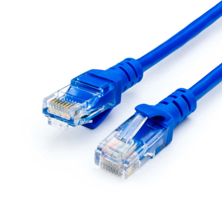 Патч-корд ATCOM (AT9166) литой, UTP, RJ45, Cat.5e - 10 м синий